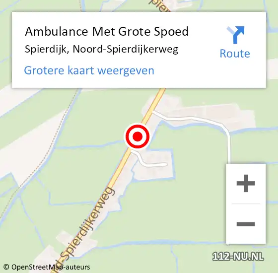 Locatie op kaart van de 112 melding: Ambulance Met Grote Spoed Naar Spierdijk, Noord-Spierdijkerweg op 4 juni 2023 09:15