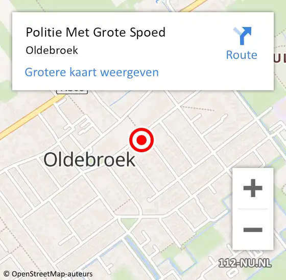 Locatie op kaart van de 112 melding: Politie Met Grote Spoed Naar Oldebroek op 4 juni 2023 10:03