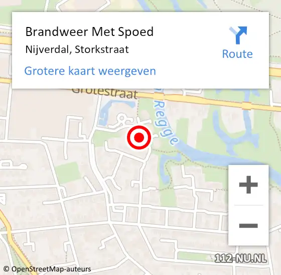 Locatie op kaart van de 112 melding: Brandweer Met Spoed Naar Nijverdal, Storkstraat op 4 juni 2023 11:07