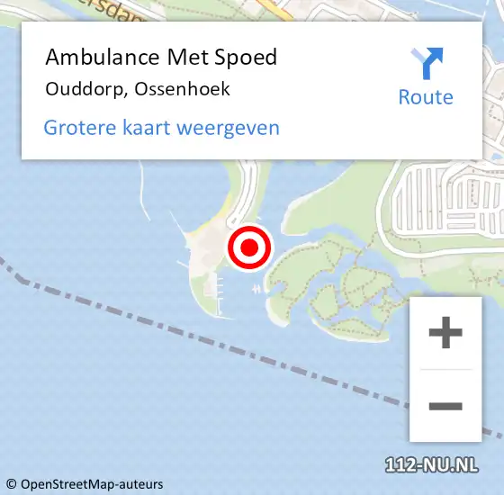 Locatie op kaart van de 112 melding: Ambulance Met Spoed Naar Ouddorp, Ossenhoek op 4 juni 2023 11:33