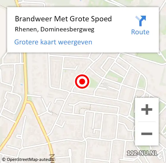 Locatie op kaart van de 112 melding: Brandweer Met Grote Spoed Naar Rhenen, Domineesbergweg op 4 juni 2023 11:54