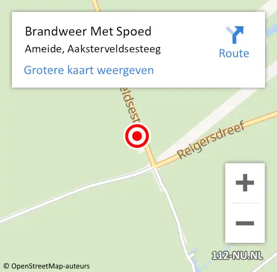 Locatie op kaart van de 112 melding: Brandweer Met Spoed Naar Ameide, Aaksterveldsesteeg op 4 juni 2023 12:11