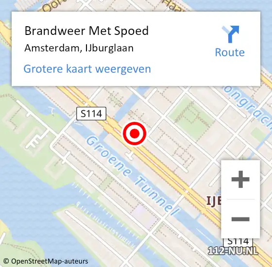 Locatie op kaart van de 112 melding: Brandweer Met Spoed Naar Amsterdam, IJburglaan op 4 juni 2023 12:29