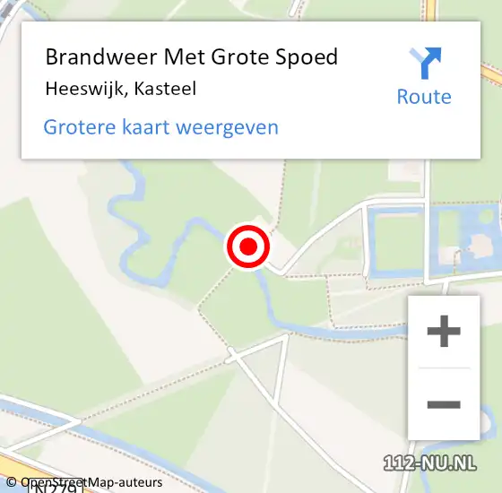 Locatie op kaart van de 112 melding: Brandweer Met Grote Spoed Naar Heeswijk, Kasteel op 4 juni 2023 12:50