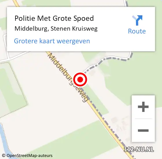 Locatie op kaart van de 112 melding: Politie Met Grote Spoed Naar Middelburg, Stenen Kruisweg op 4 juni 2023 13:24