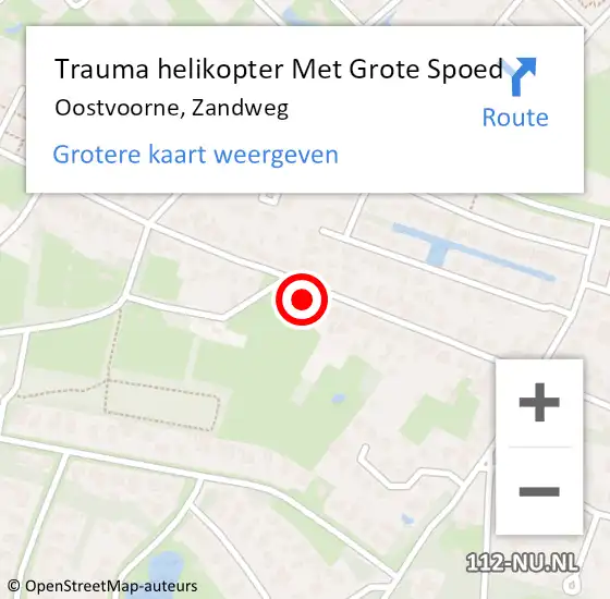 Locatie op kaart van de 112 melding: Trauma helikopter Met Grote Spoed Naar Oostvoorne, Zandweg op 4 juni 2023 13:25