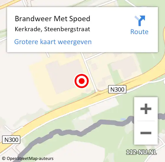 Locatie op kaart van de 112 melding: Brandweer Met Spoed Naar Kerkrade, Steenbergstraat op 4 juni 2023 13:29