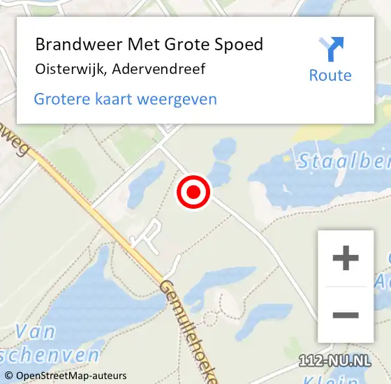 Locatie op kaart van de 112 melding: Brandweer Met Grote Spoed Naar Oisterwijk, Adervendreef op 4 juni 2023 13:46