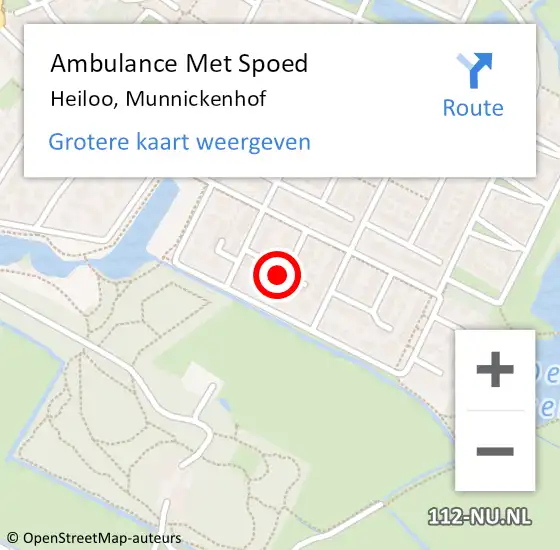 Locatie op kaart van de 112 melding: Ambulance Met Spoed Naar Heiloo, Munnickenhof op 4 juni 2023 14:00