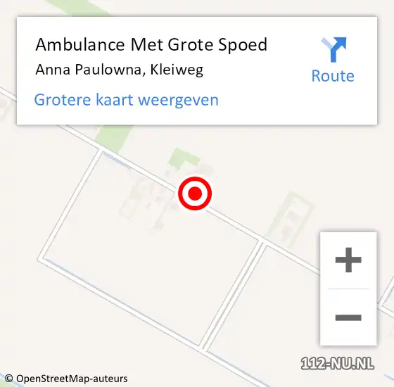 Locatie op kaart van de 112 melding: Ambulance Met Grote Spoed Naar Anna Paulowna, Kleiweg op 4 juni 2023 14:10