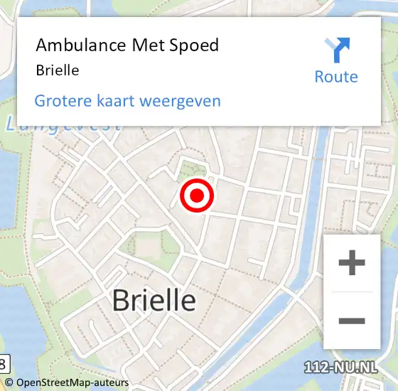 Locatie op kaart van de 112 melding: Ambulance Met Spoed Naar Brielle op 4 juni 2023 14:20