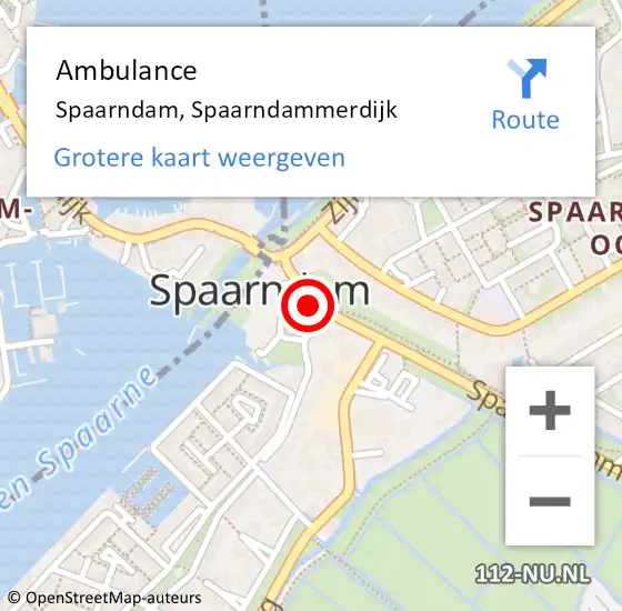 Locatie op kaart van de 112 melding: Ambulance Spaarndam, Spaarndammerdijk op 4 juni 2023 14:27