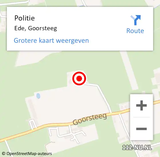 Locatie op kaart van de 112 melding: Politie Ede, Goorsteeg op 4 juni 2023 15:06