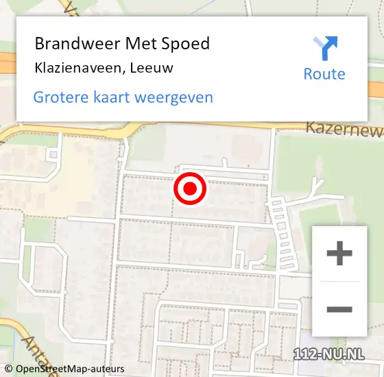 Locatie op kaart van de 112 melding: Brandweer Met Spoed Naar Klazienaveen, Leeuw op 4 juni 2023 15:12