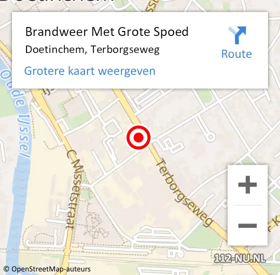 Locatie op kaart van de 112 melding: Brandweer Met Grote Spoed Naar Doetinchem, Terborgseweg op 4 juni 2023 15:22