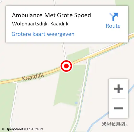 Locatie op kaart van de 112 melding: Ambulance Met Grote Spoed Naar Wolphaartsdijk, Kaaidijk op 27 augustus 2014 18:51