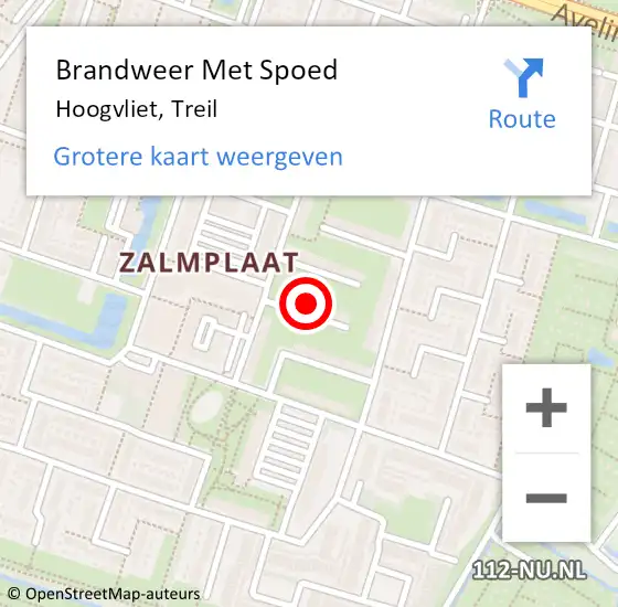 Locatie op kaart van de 112 melding: Brandweer Met Spoed Naar Hoogvliet, Treil op 4 juni 2023 16:16