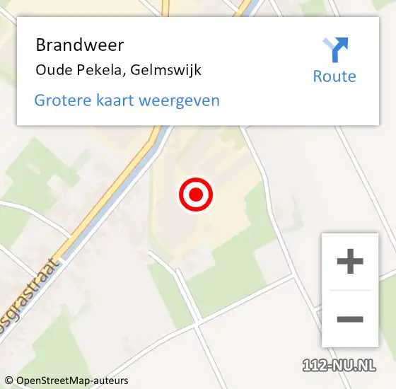 Locatie op kaart van de 112 melding: Brandweer Oude Pekela, Gelmswijk op 27 augustus 2014 18:57