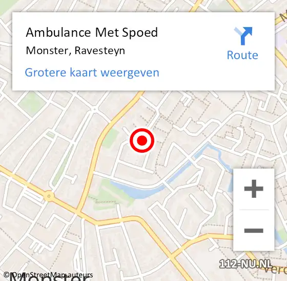 Locatie op kaart van de 112 melding: Ambulance Met Spoed Naar Monster, Ravesteyn op 4 juni 2023 16:42