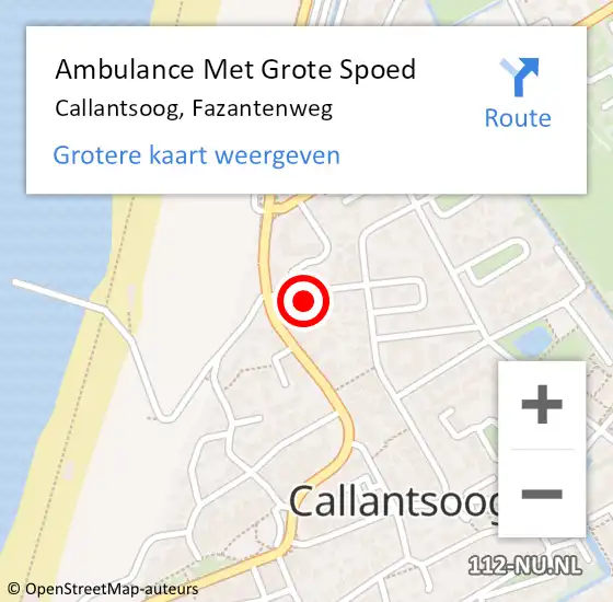 Locatie op kaart van de 112 melding: Ambulance Met Grote Spoed Naar Callantsoog, Fazantenweg op 4 juni 2023 17:21