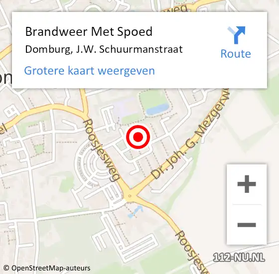 Locatie op kaart van de 112 melding: Brandweer Met Spoed Naar Domburg, J.W. Schuurmanstraat op 4 juni 2023 17:29