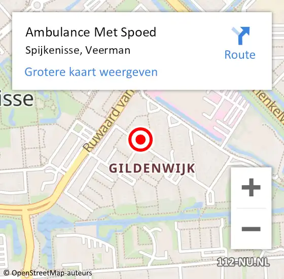 Locatie op kaart van de 112 melding: Ambulance Met Spoed Naar Spijkenisse, Veerman op 4 juni 2023 18:18