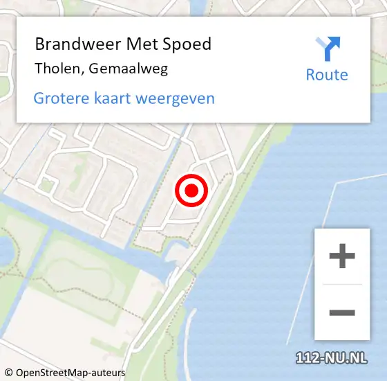 Locatie op kaart van de 112 melding: Brandweer Met Spoed Naar Tholen, Gemaalweg op 4 juni 2023 18:52