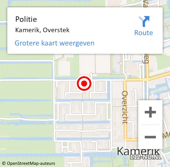 Locatie op kaart van de 112 melding: Politie Kamerik, Overstek op 4 juni 2023 19:46