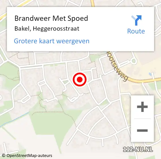 Locatie op kaart van de 112 melding: Brandweer Met Spoed Naar Bakel, Heggeroosstraat op 4 juni 2023 20:32