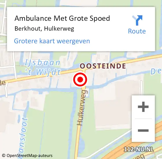 Locatie op kaart van de 112 melding: Ambulance Met Grote Spoed Naar Berkhout, Hulkerweg op 4 juni 2023 20:41