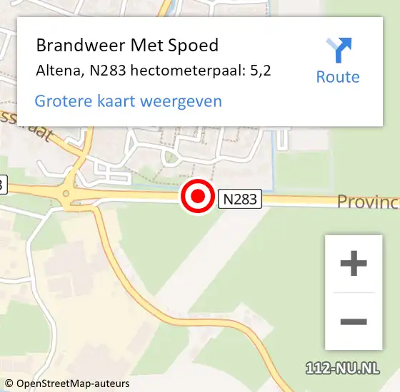 Locatie op kaart van de 112 melding: Brandweer Met Spoed Naar Altena, N283 hectometerpaal: 5,2 op 4 juni 2023 21:11