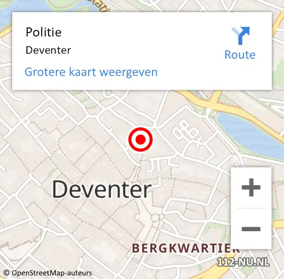 Locatie op kaart van de 112 melding: Politie Deventer op 4 juni 2023 22:35
