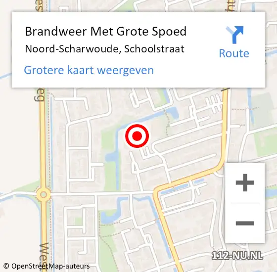 Locatie op kaart van de 112 melding: Brandweer Met Grote Spoed Naar Noord-Scharwoude, Schoolstraat op 27 augustus 2014 19:34