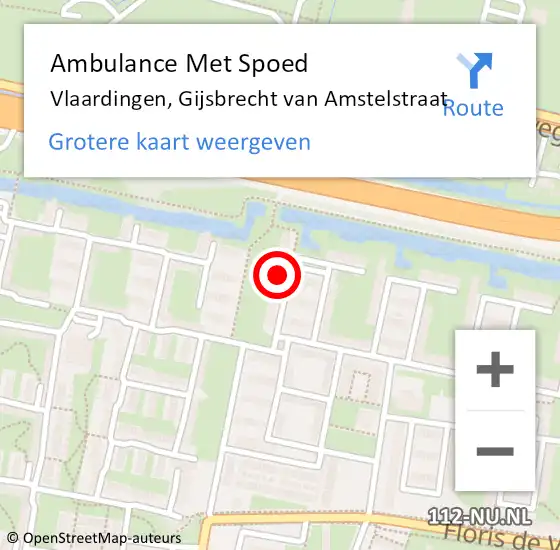 Locatie op kaart van de 112 melding: Ambulance Met Spoed Naar Vlaardingen, Gijsbrecht van Amstelstraat op 4 juni 2023 23:30