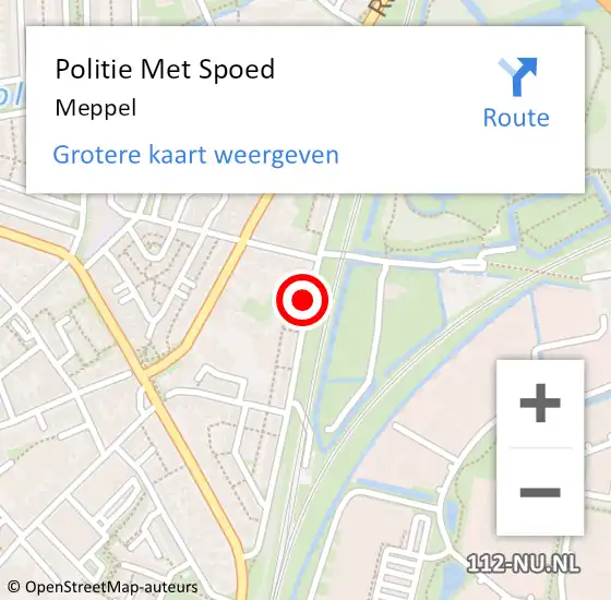 Locatie op kaart van de 112 melding: Politie Met Spoed Naar Meppel op 5 juni 2023 00:40