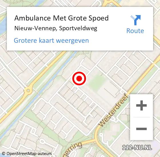Locatie op kaart van de 112 melding: Ambulance Met Grote Spoed Naar Nieuw-Vennep, Sportveldweg op 5 juni 2023 03:27