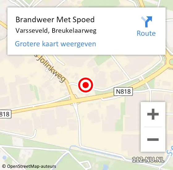 Locatie op kaart van de 112 melding: Brandweer Met Spoed Naar Varsseveld, Breukelaarweg op 5 juni 2023 06:01