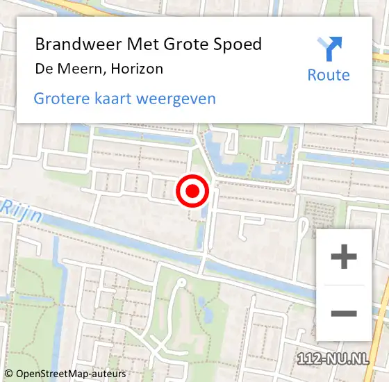 Locatie op kaart van de 112 melding: Brandweer Met Grote Spoed Naar De Meern, Horizon op 5 juni 2023 06:54