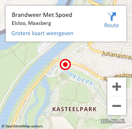 Locatie op kaart van de 112 melding: Brandweer Met Spoed Naar Elsloo, Maasberg op 5 juni 2023 07:40