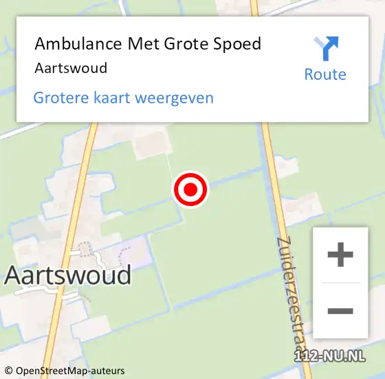 Locatie op kaart van de 112 melding: Ambulance Met Grote Spoed Naar Aartswoud op 5 juni 2023 08:10