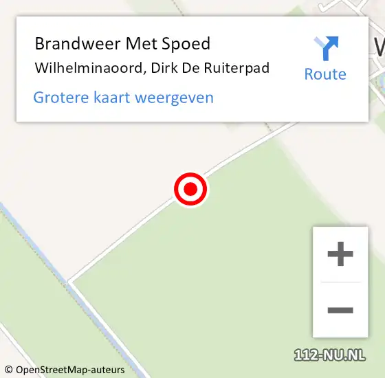 Locatie op kaart van de 112 melding: Brandweer Met Spoed Naar Wilhelminaoord, Dirk De Ruiterpad op 27 augustus 2014 20:05