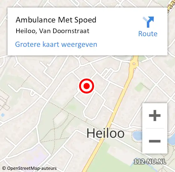 Locatie op kaart van de 112 melding: Ambulance Met Spoed Naar Heiloo, Van Doornstraat op 5 juni 2023 09:17