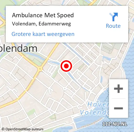 Locatie op kaart van de 112 melding: Ambulance Met Spoed Naar Volendam, Edammerweg op 5 juni 2023 09:23
