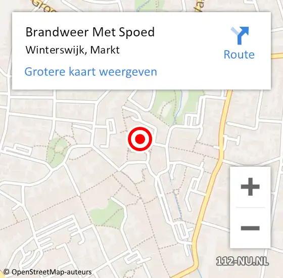 Locatie op kaart van de 112 melding: Brandweer Met Spoed Naar Winterswijk, Markt op 5 juni 2023 09:43