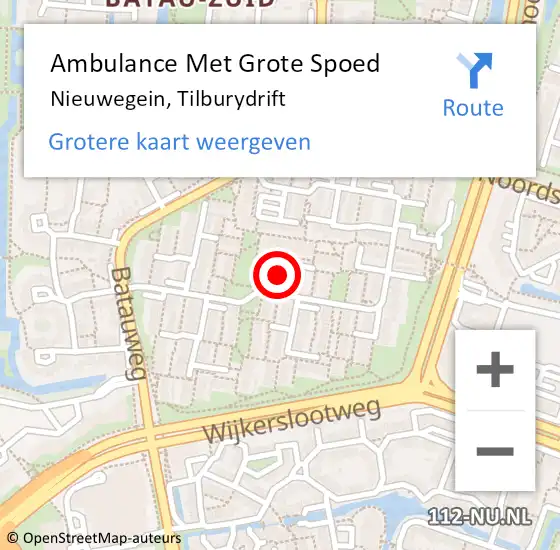 Locatie op kaart van de 112 melding: Ambulance Met Grote Spoed Naar Nieuwegein, Tilburydrift op 27 augustus 2014 20:17