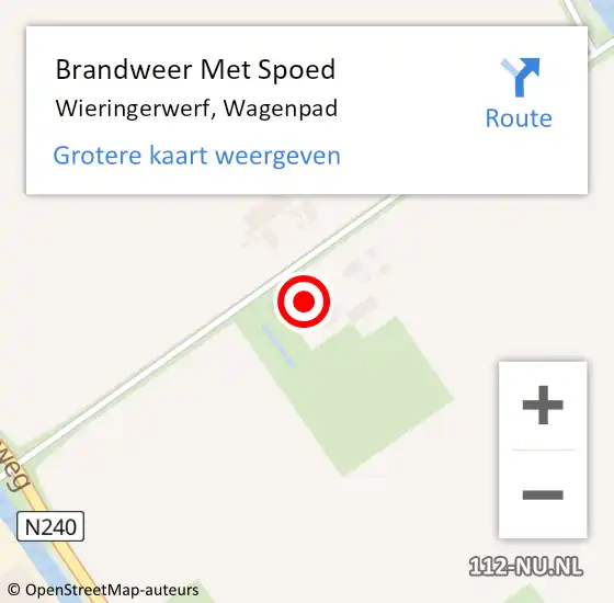 Locatie op kaart van de 112 melding: Brandweer Met Spoed Naar Wieringerwerf, Wagenpad op 5 juni 2023 10:53