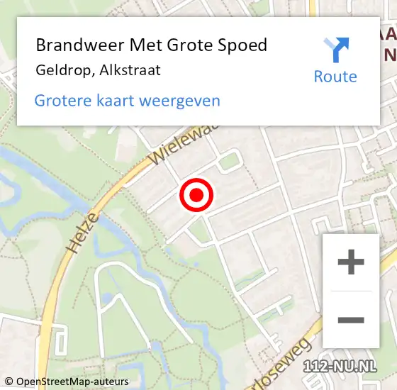 Locatie op kaart van de 112 melding: Brandweer Met Grote Spoed Naar Geldrop, Alkstraat op 5 juni 2023 11:50