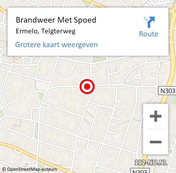 Locatie op kaart van de 112 melding: Brandweer Met Spoed Naar Ermelo, Telgterweg op 5 juni 2023 11:52