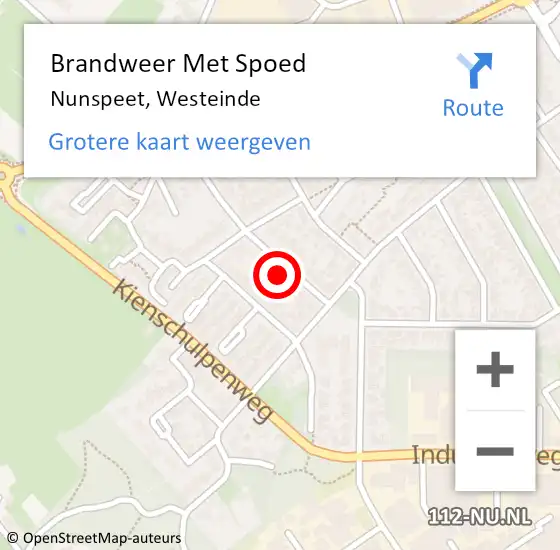 Locatie op kaart van de 112 melding: Brandweer Met Spoed Naar Nunspeet, Westeinde op 5 juni 2023 11:59