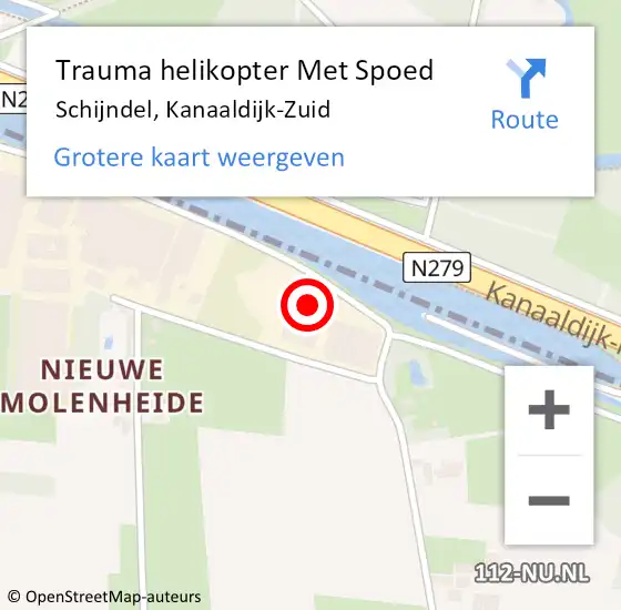 Locatie op kaart van de 112 melding: Trauma helikopter Met Spoed Naar Schijndel, Kanaaldijk-Zuid op 5 juni 2023 12:13